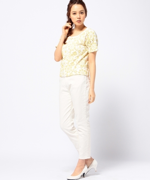 Another Edition（アナザーエディション）の「AE テンジク LACE TEE ◆（Tシャツ/カットソー・レディース・オフホワイト/イエロー/ライラック・フリー）」の10枚目の写真