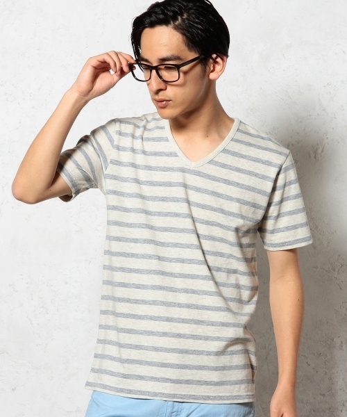 green label relaxing（グリーンレーベルリラクシング）の「MELANGE SLUB BOR V/N S/S Tシャツ ◆（Tシャツ/カットソー・メンズ・ブラック/ネイビー/ケリー/ピンク・LARGE/SMALL/MEDIUM/X-LARGE）」の3枚目の写真