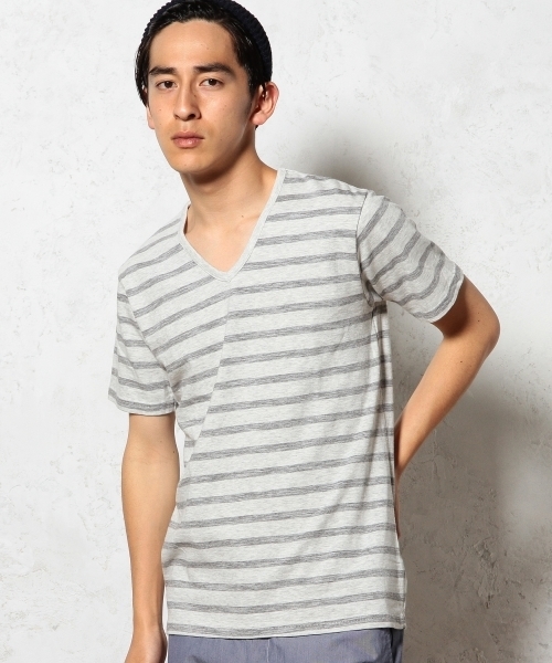 green label relaxing（グリーンレーベルリラクシング）の「MELANGE SLUB BOR V/N S/S Tシャツ ◆（Tシャツ/カットソー・メンズ・ブラック/ネイビー/ケリー/ピンク・LARGE/SMALL/MEDIUM/X-LARGE）」の2枚目の写真