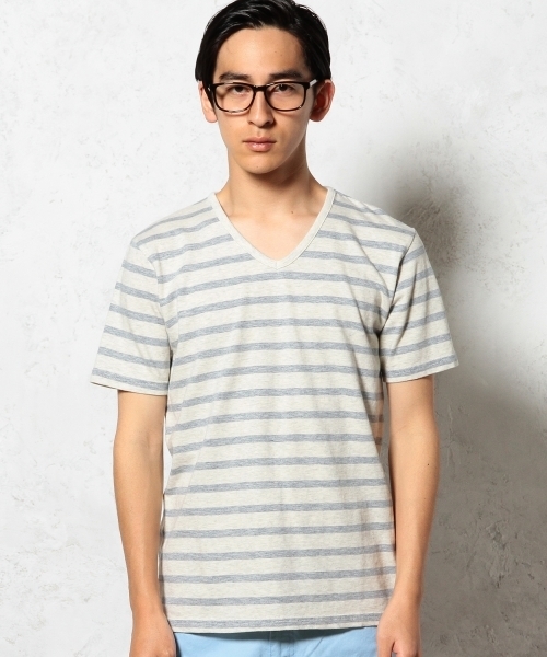 green label relaxing（グリーンレーベルリラクシング）の「MELANGE SLUB BOR V/N S/S Tシャツ ◆（Tシャツ/カットソー・メンズ・ブラック/ネイビー/ケリー/ピンク・LARGE/SMALL/MEDIUM/X-LARGE）」の5枚目の写真