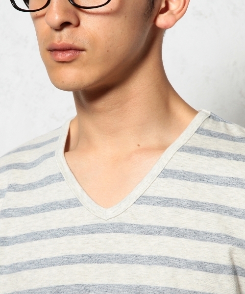 green label relaxing（グリーンレーベルリラクシング）の「MELANGE SLUB BOR V/N S/S Tシャツ ◆（Tシャツ/カットソー・メンズ・ブラック/ネイビー/ケリー/ピンク・LARGE/SMALL/MEDIUM/X-LARGE）」の9枚目の写真