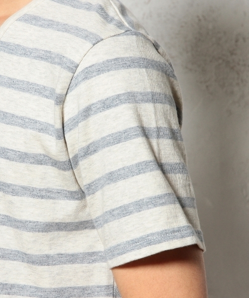 green label relaxing（グリーンレーベルリラクシング）の「MELANGE SLUB BOR V/N S/S Tシャツ ◆（Tシャツ/カットソー・メンズ・ブラック/ネイビー/ケリー/ピンク・LARGE/SMALL/MEDIUM/X-LARGE）」の10枚目の写真