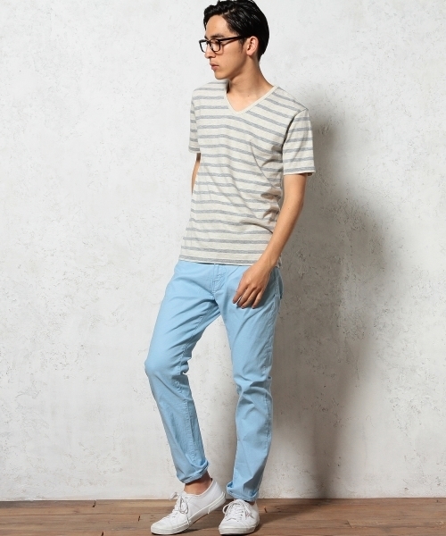 green label relaxing（グリーンレーベルリラクシング）の「MELANGE SLUB BOR V/N S/S Tシャツ ◆（Tシャツ/カットソー・メンズ・ブラック/ネイビー/ケリー/ピンク・LARGE/SMALL/MEDIUM/X-LARGE）」の7枚目の写真