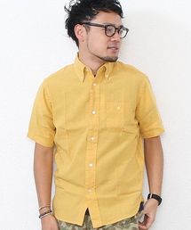 coen | コットンフレンチリネン半袖ボタンダウンシャツ(シャツ/ブラウス)