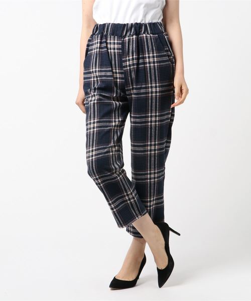 DING（ディング）の「DING/チェック柄イージーパンツ2（その他パンツ・レディース・ネイビー/ブラウン/ベージュ・FREE）」の11枚目の写真