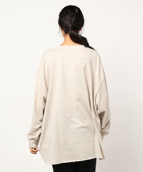 DouDou（ドゥドゥ）の「BIG T（Tシャツ/カットソー・レディース・ブラック/ベージュ/ブラウン/キャメル/グレイッシュベージュ/オフホワイト・FREE）」の8枚目の写真