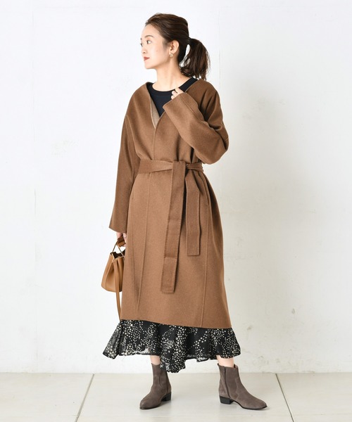 DouDou（ドゥドゥ）の「BIG T（Tシャツ/カットソー・レディース・ブラック/ベージュ/ブラウン/キャメル/グレイッシュベージュ/オフホワイト・FREE）」の17枚目の写真