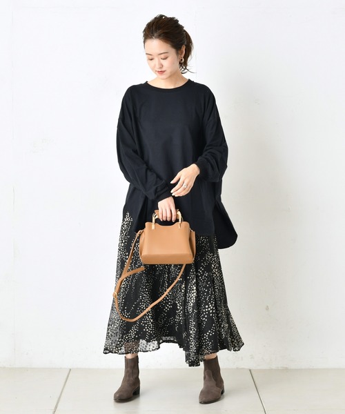 DouDou（ドゥドゥ）の「BIG T（Tシャツ/カットソー・レディース・ブラック/ベージュ/ブラウン/キャメル/グレイッシュベージュ/オフホワイト・FREE）」の11枚目の写真