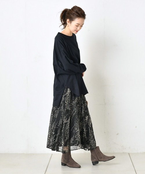 DouDou（ドゥドゥ）の「BIG T（Tシャツ/カットソー・レディース・ブラック/ベージュ/ブラウン/キャメル/グレイッシュベージュ/オフホワイト・FREE）」の10枚目の写真