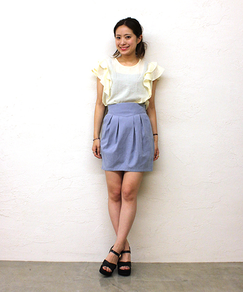 mystic(ミスティック)の「肩フリルパフスリーブプルオーバー(シャツ/ブラウス・レディース・グリーン/ブラック/ベージュ/オフホワイト/ピンク・フリ-)」の21枚目の写真