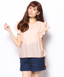 mystic | 肩フリルパフスリーブプルオーバー(シャツ/ブラウス)