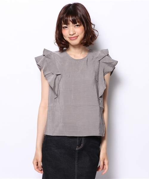 mystic(ミスティック)の「肩フリルパフスリーブプルオーバー(シャツ/ブラウス・レディース・グリーン/ブラック/ベージュ/オフホワイト/ピンク・フリ-)」の14枚目の写真