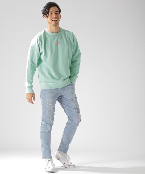 BAYFLOW｜ダメージリペアテーパードデニムw23ベイフローロンハーマン BAYFLOW（ベイフロー）の「ソフトデニムテーパード（デニムパンツ