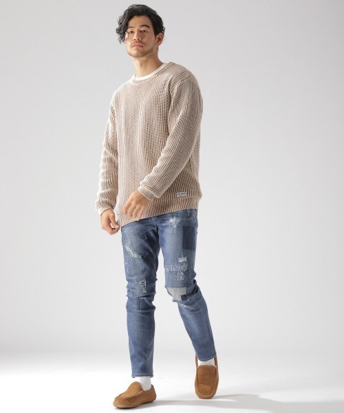 BAYFLOW（ベイフロー）の「デニムスリムリペア 20SS（デニムパンツ・メンズ・サックスブルー/クリアブルー・SMALL/MEDIUM/LARGE）」の5枚目の写真