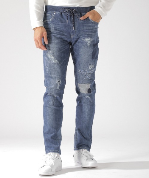 BAYFLOW（ベイフロー）の「デニムスリムリペア 20SS（デニムパンツ・メンズ・サックスブルー/クリアブルー・SMALL/MEDIUM/LARGE）」の6枚目の写真