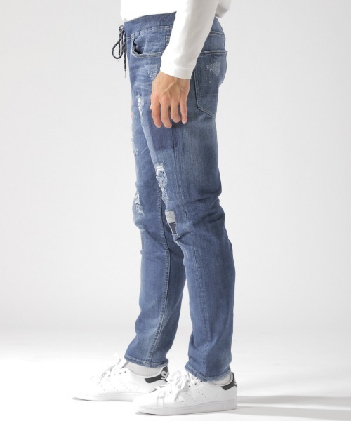 BAYFLOW（ベイフロー）の「デニムスリムリペア 20SS（デニムパンツ・メンズ・サックスブルー/クリアブルー・SMALL/MEDIUM/LARGE）」の7枚目の写真