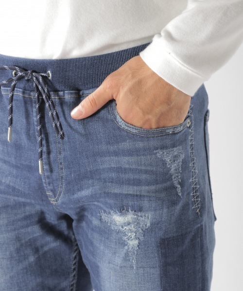 BAYFLOW（ベイフロー）の「デニムスリムリペア 20SS（デニムパンツ・メンズ・サックスブルー/クリアブルー・SMALL/MEDIUM/LARGE）」の10枚目の写真