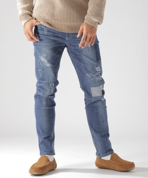 BAYFLOW（ベイフロー）の「デニムスリムリペア 20SS（デニムパンツ・メンズ・サックスブルー/クリアブルー・SMALL/MEDIUM/LARGE）」の16枚目の写真
