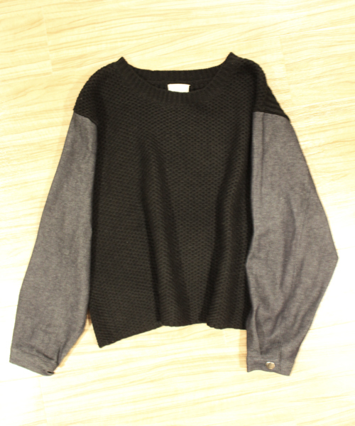 Kastane（カスタネ）の「【Kastane】デニム袖ニットプルオーバー（ニット/セーター・レディース・ホワイト/ブラック/グレー・FREE）」の20枚目の写真