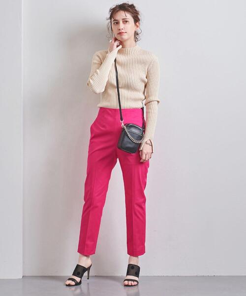 UNITED ARROWS（ユナイテッドアローズ）の「UBCB ハイウエスト テーパードパンツ（その他パンツ・レディース・ネイビー/ピンク/ライム・40/38/36/34）」の4枚目の写真