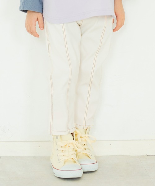 BRANSHES（ブランシェス）の「センターシームクロップドパンツ（その他パンツ・キッズ・アイボリー/マスタード/レンガ/ブラック・100cm/110cm/150cm/80ｃｍ/140cm/90cm/130cm/120cm）」の2枚目の写真