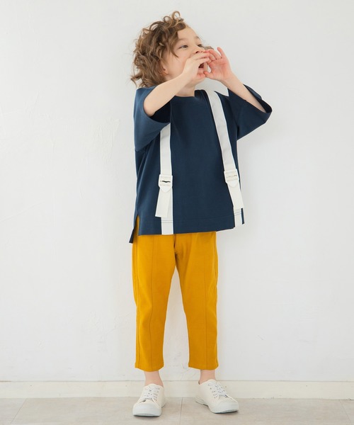 BRANSHES（ブランシェス）の「センターシームクロップドパンツ（その他パンツ・キッズ・アイボリー/マスタード/レンガ/ブラック・100cm/110cm/150cm/80ｃｍ/140cm/90cm/130cm/120cm）」の7枚目の写真