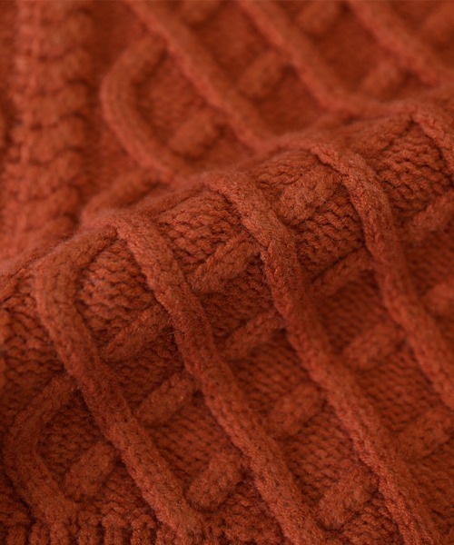 select MOCA(セレクトモカ)の「ランダムケーブルオーバーニット(ニット/セーター・レディース・ベージュ/オリーブ/アイボリー/ダークラベンダー/ネイビー/オレンジ/チャコール/グリーン・FREE)」の16枚目の写真