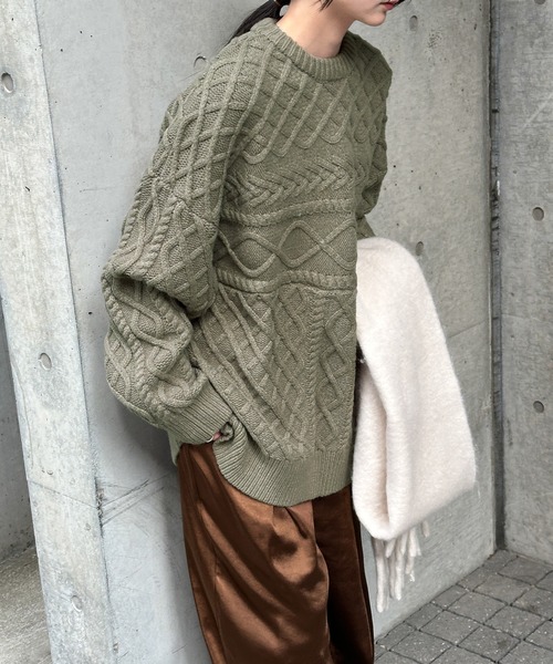   ニット WEB限定カラー]ホールガーメント(R)ドルマンスリーブニット(7分袖