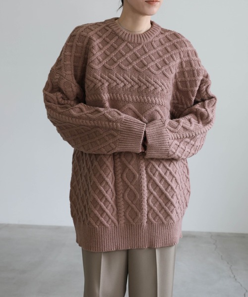 セール】ランダムケーブルオーバーニット（ニット/セーター）｜select