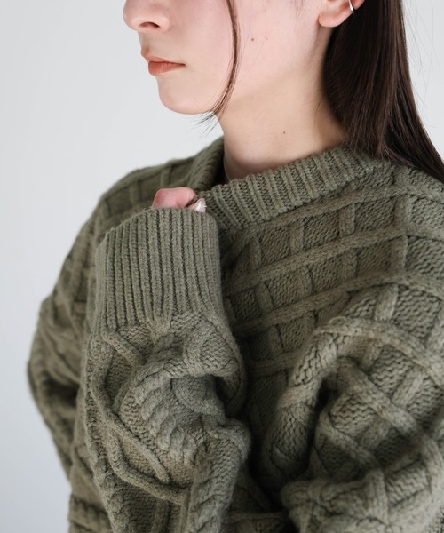 セール】ランダムケーブルオーバーニット（ニット/セーター）｜select