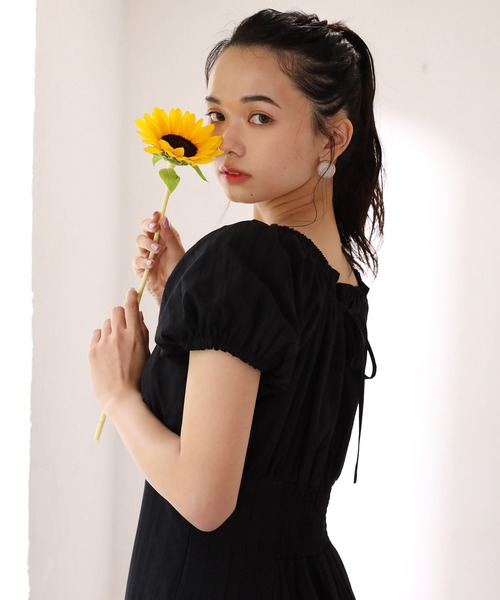 one after another NICE CLAUP(ワンアフターアナザーナイスクラップ)の「【WEB限定色】パフスリーブワンピース(ワンピース・レディース・ライトブルー/ブラック/ブラック系その他/ブルー系その他/ブルー系その他2/チェック・FREE)」の15枚目の写真