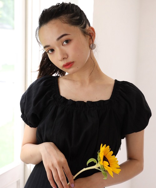 one after another NICE CLAUP(ワンアフターアナザーナイスクラップ)の「【WEB限定色】パフスリーブワンピース(ワンピース・レディース・ライトブルー/ブラック/ブラック系その他/ブルー系その他/ブルー系その他2/チェック・FREE)」の17枚目の写真