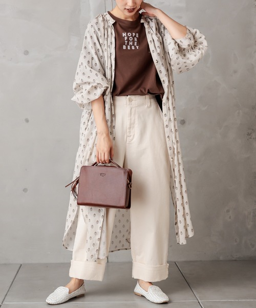 PUAL CE CIN（ピュアルセシン）の「小花ギャザーワンピース（ワンピース・レディース・チャコールグレー/グレー/ライトベージュ・FREE）」の6枚目の写真