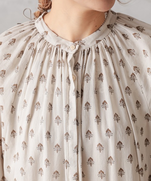 PUAL CE CIN（ピュアルセシン）の「小花ギャザーワンピース（ワンピース・レディース・チャコールグレー/グレー/ライトベージュ・FREE）」の12枚目の写真