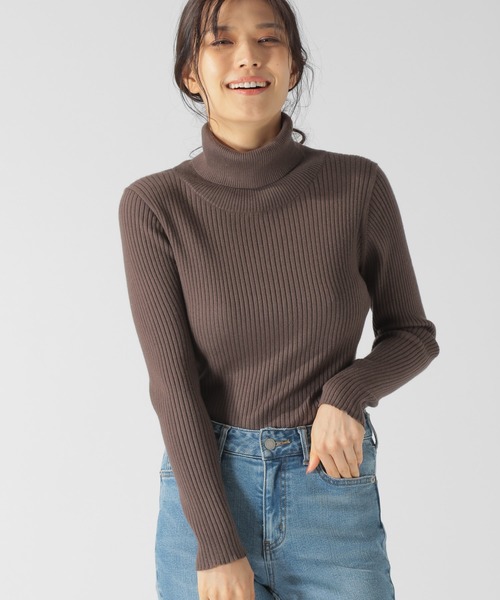 BAYFLOW（ベイフロー）の「シルクMIXリブタートル（ニット/セーター・レディース・ブラック/パープル/ブラウン/オフホワイト・SMALL/MEDIUM）」の17枚目の写真