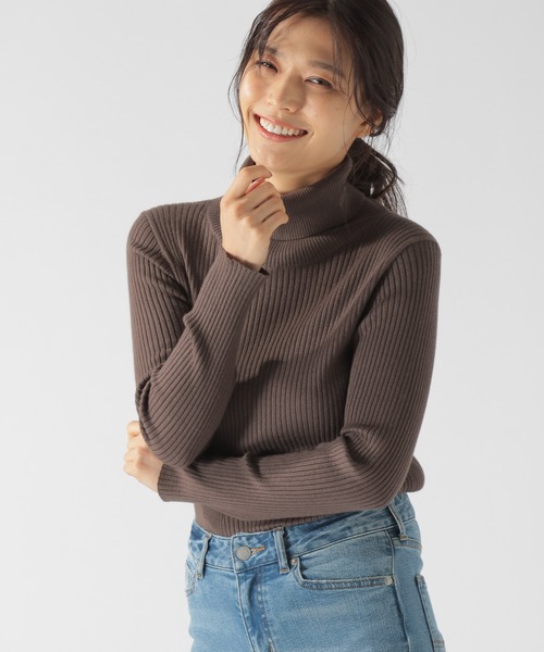 BAYFLOW（ベイフロー）の「シルクMIXリブタートル（ニット/セーター・レディース・ブラック/パープル/ブラウン/オフホワイト・SMALL/MEDIUM）」の18枚目の写真