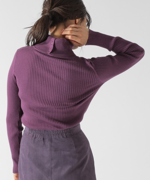 BAYFLOW（ベイフロー）の「シルクMIXリブタートル（ニット/セーター・レディース・ブラック/パープル/ブラウン/オフホワイト・SMALL/MEDIUM）」の20枚目の写真