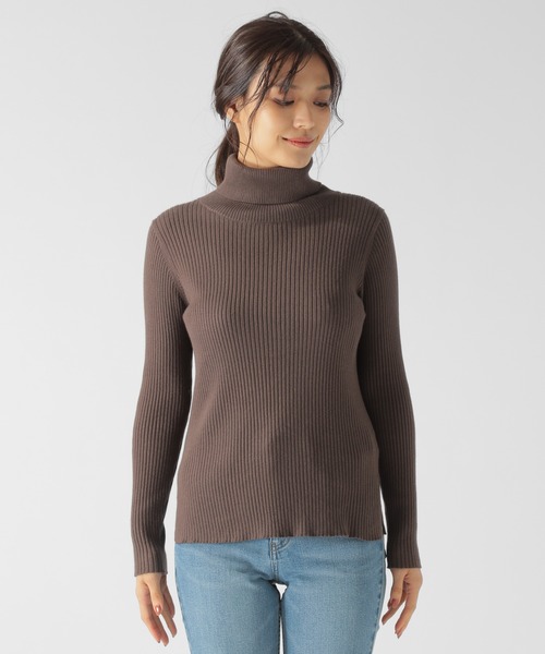 BAYFLOW（ベイフロー）の「シルクMIXリブタートル（ニット/セーター・レディース・ブラック/パープル/ブラウン/オフホワイト・SMALL/MEDIUM）」の21枚目の写真