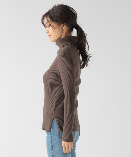 BAYFLOW（ベイフロー）の「シルクMIXリブタートル（ニット/セーター・レディース・ブラック/パープル/ブラウン/オフホワイト・SMALL/MEDIUM）」の22枚目の写真