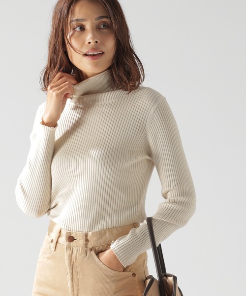 BAYFLOW（ベイフロー）の「シルクMIXリブタートル（ニット/セーター・レディース・ブラック/パープル/ブラウン/オフホワイト・SMALL/MEDIUM）」の11枚目の写真