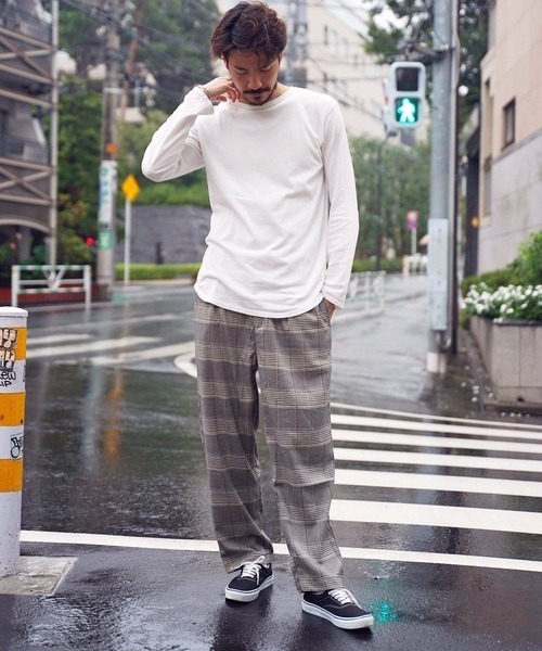 Blue Standard (ブルースタンダード)の「【BLUE STANDARD】チェックイージーパンツ ワイドパンツ チェック柄(その他パンツ・メンズ・ベージュ/ネイビー/グレー・MEDIUM/LARGE/X-LARGE)」の4枚目の写真