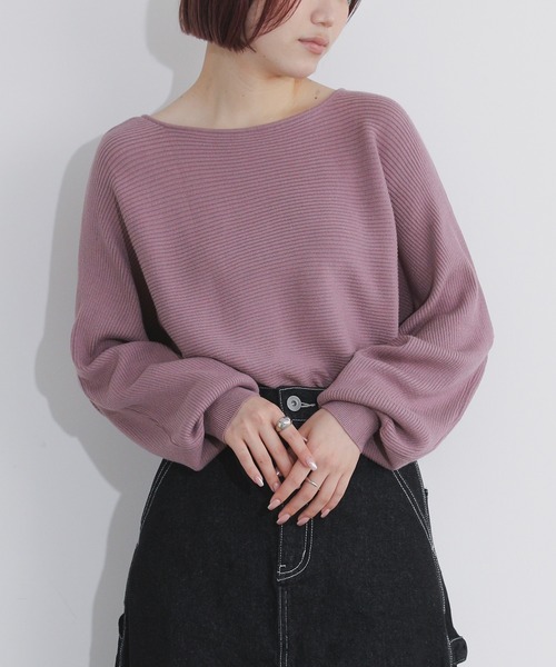 n'OrLABEL（ノアールレーベル）の「『リブドルマンニット』（ニット/セーター・レディース・ブラック/アイボリー/モスグリーン/マスタード/ダークラベンダー・FREE）」の4枚目の写真