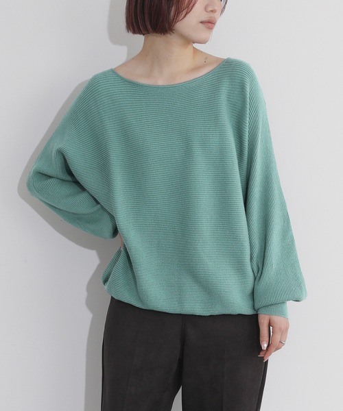 n'OrLABEL（ノアールレーベル）の「『リブドルマンニット』（ニット/セーター・レディース・ブラック/アイボリー/モスグリーン/マスタード/ダークラベンダー・FREE）」の3枚目の写真