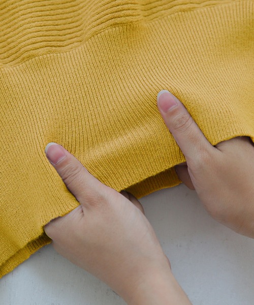 n'OrLABEL（ノアールレーベル）の「『リブドルマンニット』（ニット/セーター・レディース・ブラック/アイボリー/モスグリーン/マスタード/ダークラベンダー・FREE）」の6枚目の写真