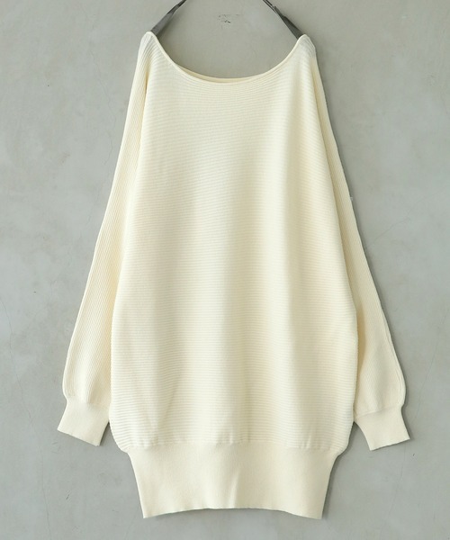 n'OrLABEL（ノアールレーベル）の「『リブドルマンニット』（ニット/セーター・レディース・ブラック/アイボリー/モスグリーン/マスタード/ダークラベンダー・FREE）」の7枚目の写真