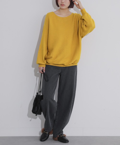 n'OrLABEL（ノアールレーベル）の「『リブドルマンニット』（ニット/セーター・レディース・ブラック/アイボリー/モスグリーン/マスタード/ダークラベンダー・FREE）」の21枚目の写真