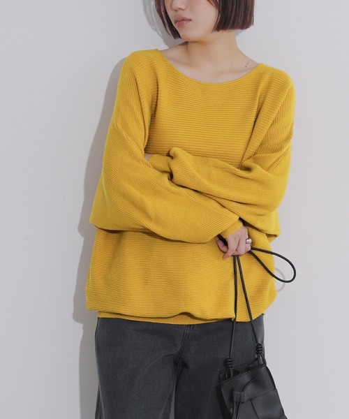 n'OrLABEL（ノアールレーベル）の「『リブドルマンニット』（ニット/セーター・レディース・ブラック/アイボリー/モスグリーン/マスタード/ダークラベンダー・FREE）」の20枚目の写真