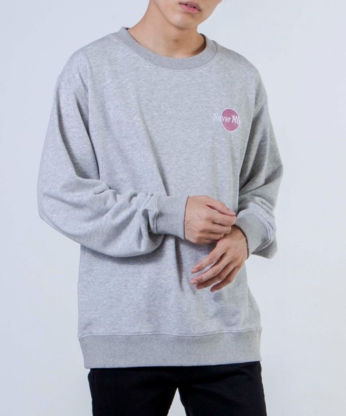 WEGO（ウィゴー）の「WEGO/サークルロゴ刺繍プルオーバー（スウェット・メンズ・オフホワイト/スミクロ/杢グレー/ダークグリーン/ホワイト・SMALL/MEDIUM/LARGE）」の4枚目の写真