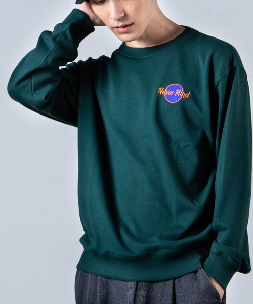 WEGO（ウィゴー）の「WEGO/サークルロゴ刺繍プルオーバー（スウェット・メンズ・オフホワイト/スミクロ/杢グレー/ダークグリーン/ホワイト・SMALL/MEDIUM/LARGE）」の5枚目の写真