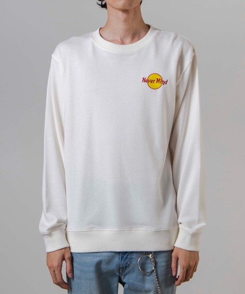 WEGO（ウィゴー）の「WEGO/サークルロゴ刺繍プルオーバー（スウェット・メンズ・オフホワイト/スミクロ/杢グレー/ダークグリーン/ホワイト・SMALL/MEDIUM/LARGE）」の15枚目の写真